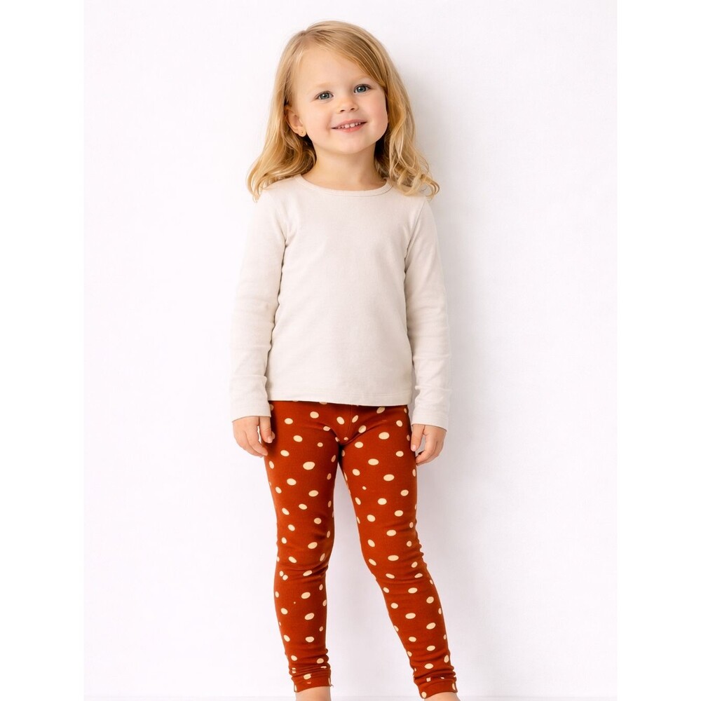 x4 Cat & Jack Girls Size XS (4-5) Slim Polka‎ Dot Dark Orange Legging